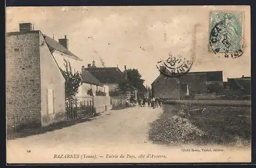 AK Bazarnes /Yonne, Entrée du Pays, côté d`Auxerre