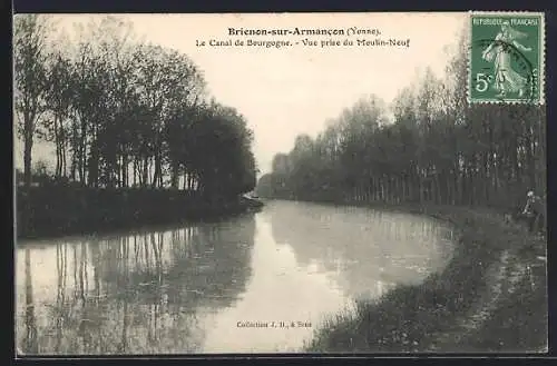 AK Brienon-sur-Armancon /Yonne, Le Canal de Bourgogne, Vue prise du Moulin-Neuf