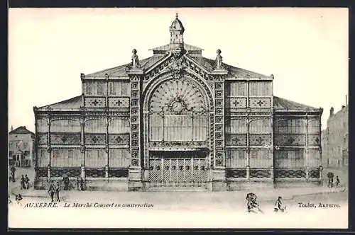 AK Auxerre, Le Marché Couvert en construction