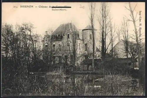 AK Brienon, Château de Saint-Marc entouré de nature et d`arbres en hiver