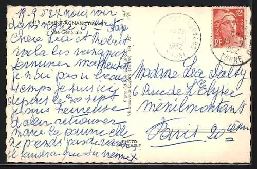 AK Saint-Agnan /Yonne, Vue Générale