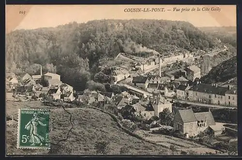 AK Cousin-le-Pont, Vue prise de la Côte Gally