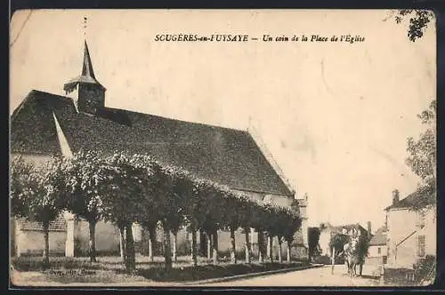 AK Sougères-en-Puisaye, Un coin de la Place de l`Église