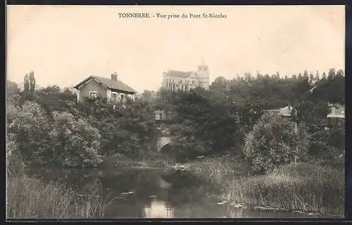 AK Tonnerre, Vue prise du Pont St-Nicolas