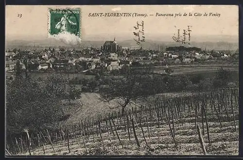 AK Saint-Florentin /Yonne, Panorama pris de la Côte de Venisy