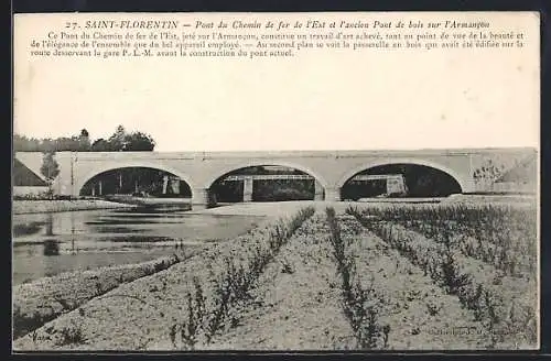 AK Saint-Florentin, Pont du Chemin de fer de l`Est et ancien Pont de bois sur l`Armance