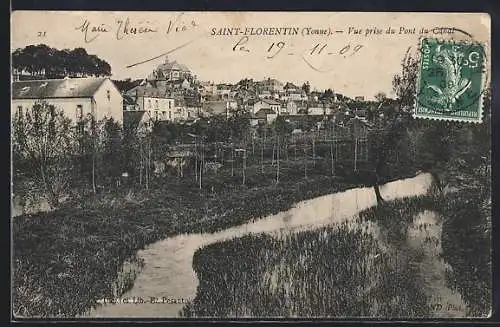 AK Saint-Florentin /Yonne, Vue prise du Pont du Canal