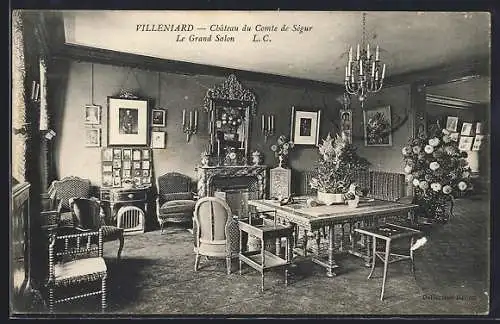 AK Villeniard, Château du Comte de Ségur, Le Grand Salon
