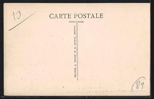 AK Villeneuve-sur-Yonne, Le Pont vu de la pointe sud de l`île