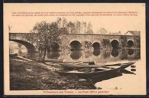 AK Villeneuve-sur-Yonne, Le Pont, Rive gauche
