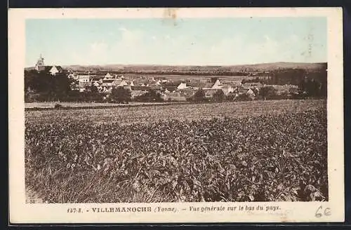 AK Villemanoche /Yonne, Vue générale sur le bas du pays
