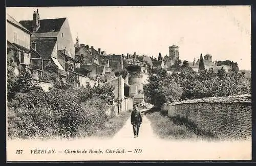 AK Vézelay, Chemin de Ronde, Côte Sud