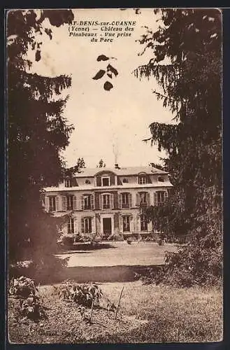 AK St-Denis-sur-Ouanne /Yonne, Château des Pinabeaux, Vue prise du Parc