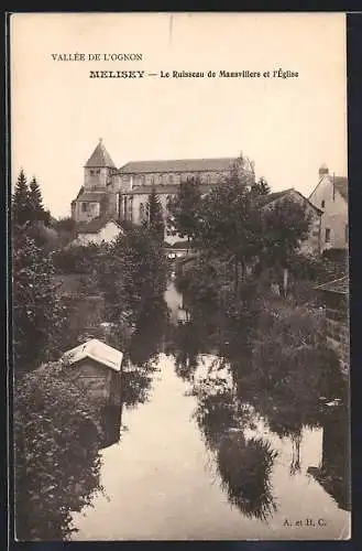 AK Melisey, Le Ruisseau de Mansvillers et l`église