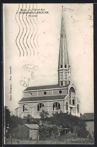 AK Migennes-Laroche /Yonne, Église du Christ-Roi avec son clocher imposant