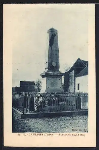 AK Jaulges /Yonne, Monument aux Morts