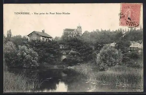 AK Tonnerre, Vue prise du Pont Saint-Nicolas