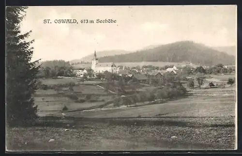 AK St. Oswald /N.-Oe., Ortsansicht mit Umgebung