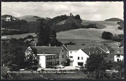 AK Schönau /N.-Ö., Kurhaus zum Landsknecht aus der Vogelschau