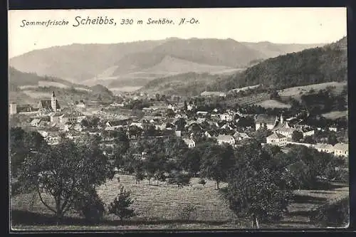 AK Scheibbs /N.-Ö., Totalansicht aus der Vogelschau