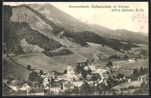 AK Schwarzau im Gebirge, Ortsansicht mit Umgebung