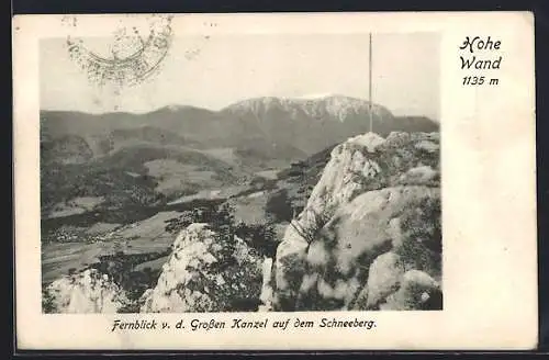 AK Hohe Wand, Ortsansicht v. d. Grossen Kanzel auf dem Schneeeberg