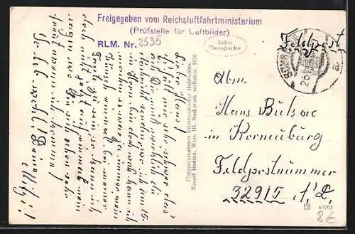 AK Schrems /N.-Ö., Totalansicht mit Fernblick vom Flugzeug aus