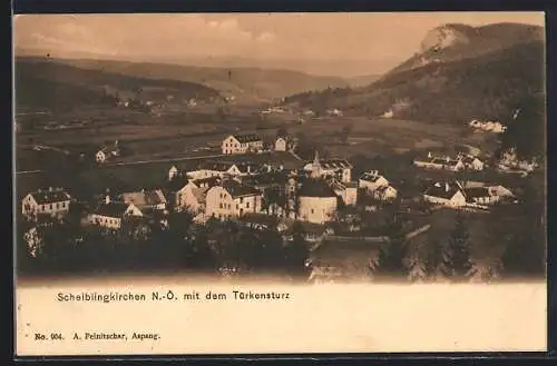 AK Scheiblingkirchen /N.-Ö., Totalansicht mit Türkensturz aus der Vogelschau