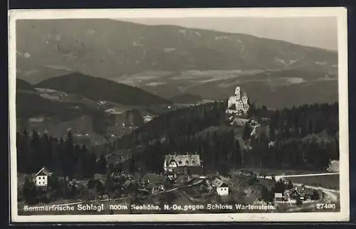 AK Raach am Hochgebirge, Schlagl gegen Schloss Wartenstein