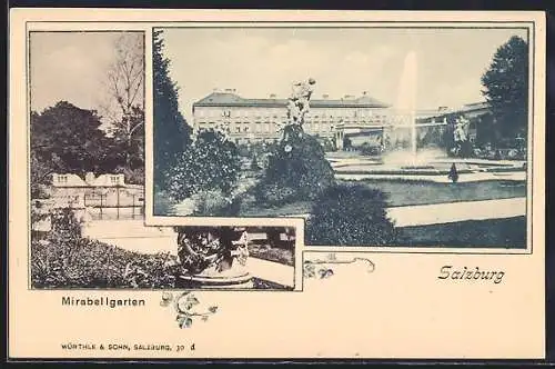 AK Salzburg, Mirabellgarten, Ortspartien