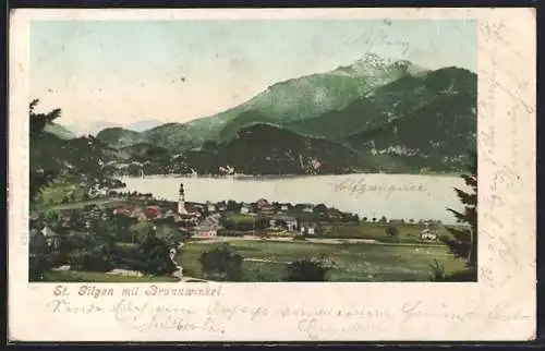 AK St. Gilgen, Gesamtansicht mit Brunnwinkel