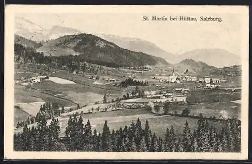AK St. Martin am Tennengebirge, Gesamtansicht mit Bergpanorama