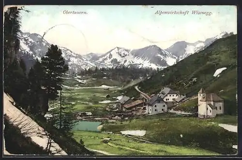 AK Obertauern, Teilansicht mit der Alpenwirtschaft Wisenegg