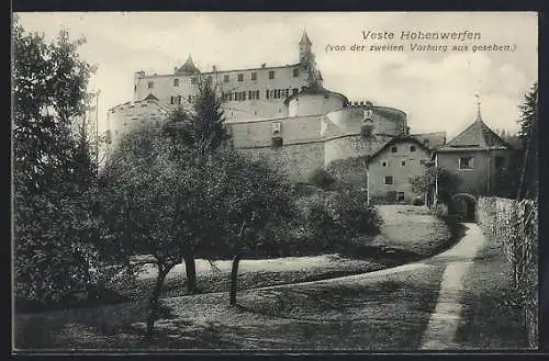 AK Werfen, Veste Hohenwerfen von der zweiten Vorburg aus