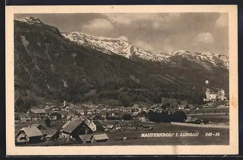 AK Mauterndorf i. Lungau, Ortsansicht mit Bergpanorama