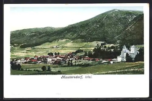 AK Mauterndorf, Gesamtansicht gegen die Bergkette