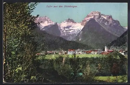 AK Lofer, Ortsansicht gegen Steinberge