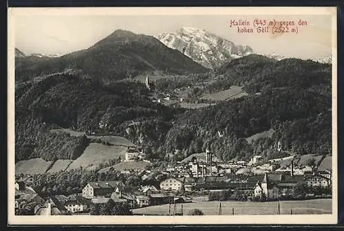 AK Hallein, Ortspanorama gegen den Hohen Göll