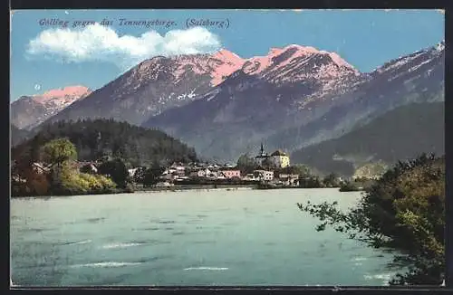 AK Golling /Salzburg, Panorama gegen das Tennengebirge