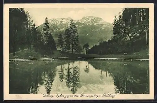 AK Golling /Salzburg, Eglsee gegen das Tannengebirge