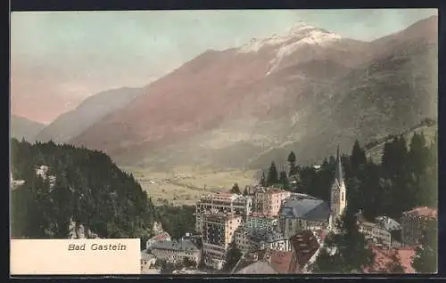 AK Bad Gastein, Teilansicht mit Bergpanorama aus der Vogelschau
