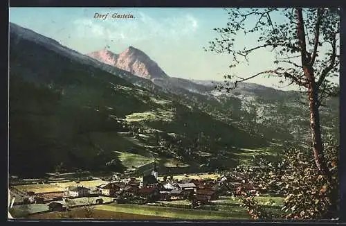 AK Dorf Gastein, Ortsansicht mit Kirche