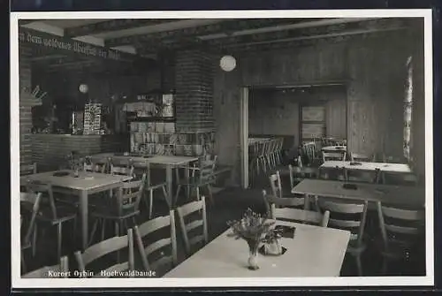 AK Oybin, Gasthaus Hochwaldbaude, Innenansicht