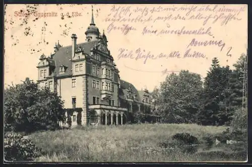 AK Gauernitz a. d. Elbe, Schloss Gauernitz