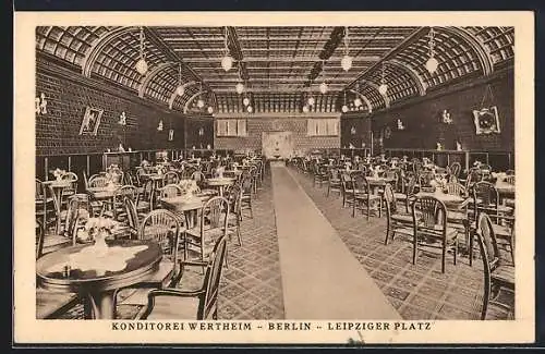 AK Berlin, Konditorei-Cafe Wertheim, Leipziger Platz, Innenansicht