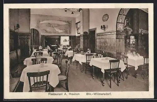 AK Berlin-Wilmersdorf, Restaurant A. Houben, Kaiserplatz 8, Innenansicht