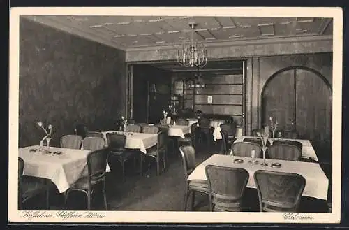 AK Zittau, Cafe Schiffner, Clubraum, Innenansicht
