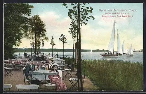 AK Berlin-Heiligensee a. H., Gasthaus Schröders Tivoli am See