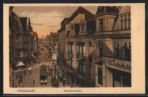 AK Düsseldorf, Schadowstrasse mit Strassenbahn