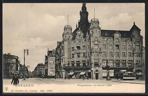 AK Dresden, Kaiser-Café in der Pragerstrasse